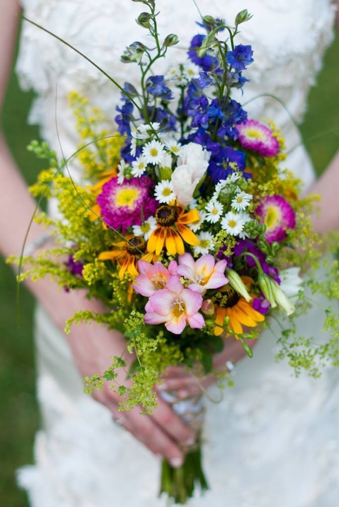 Wild flower bridal bouquets