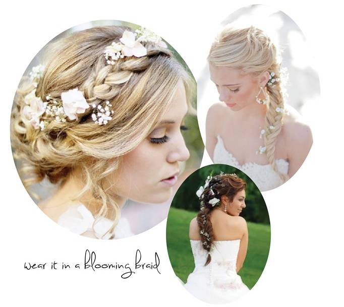 Braids with sprays of flowers | Wedding | Pinterest