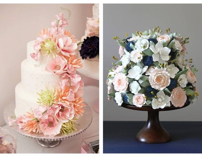 13 Inspiring Sugar Flower Wedding Cakes 4