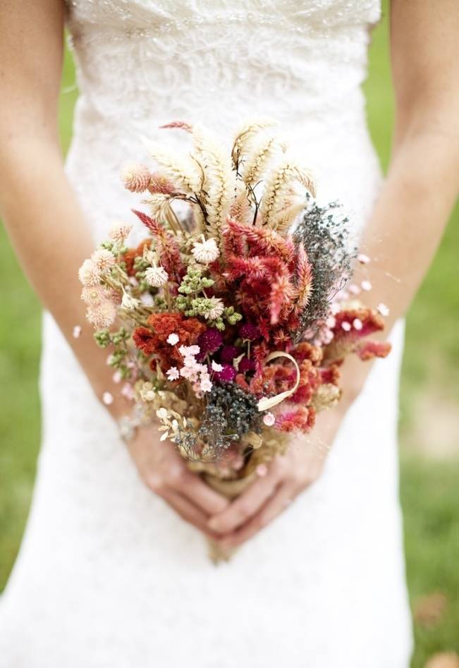 Rustic Dried Flower Wedding Bouquet Inspiration 1