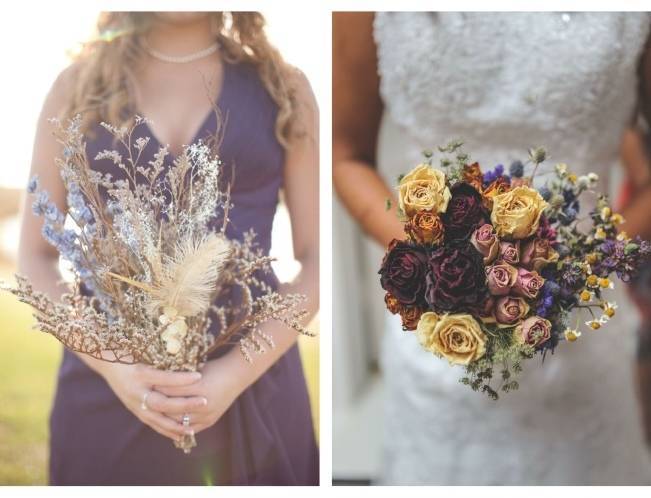Rustic Dried Flower Wedding Bouquet Inspiration 8