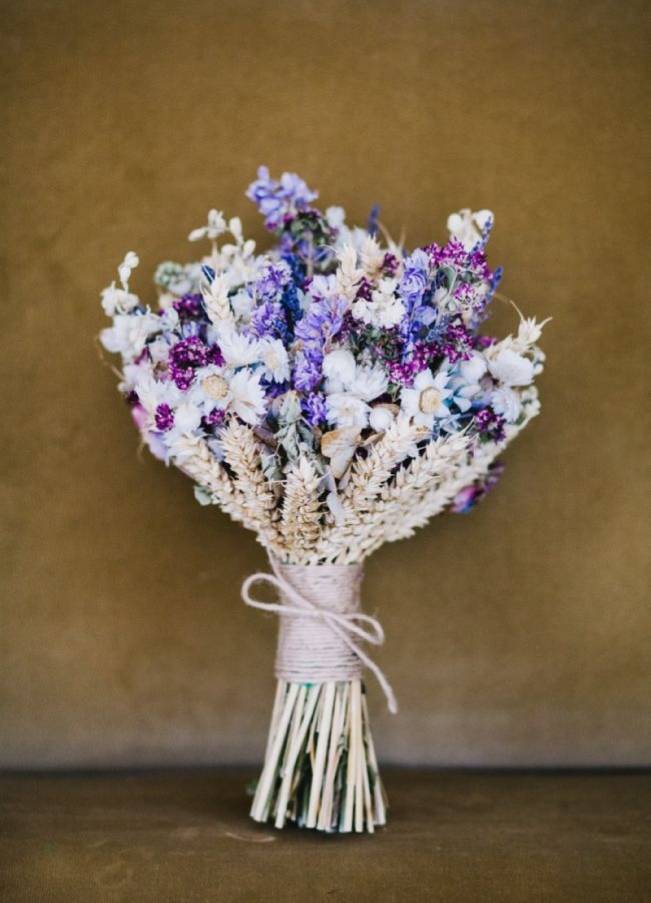 Rustic Dried Flower Wedding Bouquet Inspiration 9