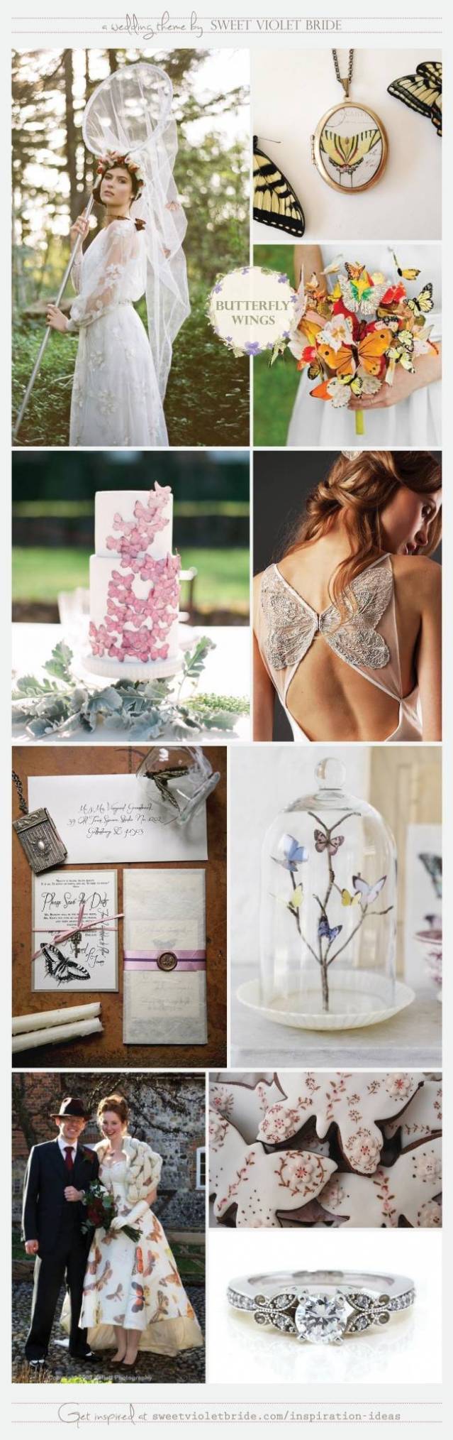 Butterfly Wings Wedding Inspiration Board by Sweet Violet Bride