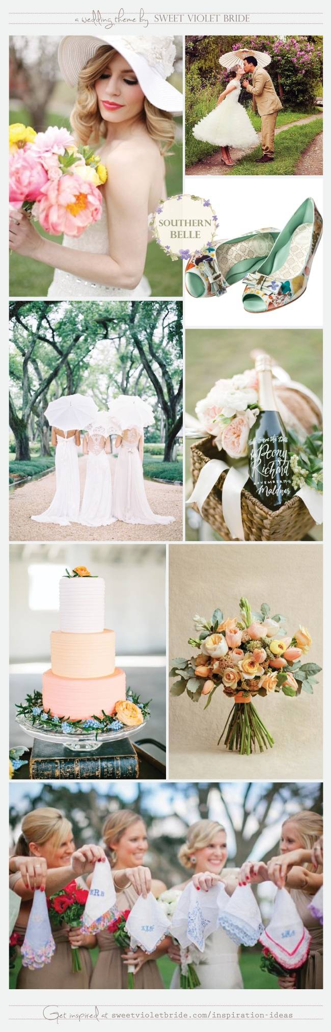 Southern Belle Wedding Inspiration Board by Sweet Violet Bride
