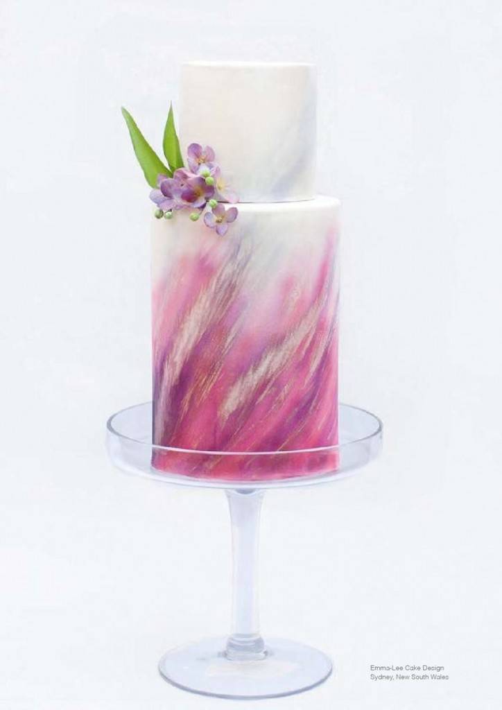 fuchsia watercolor cake via sweet magazine