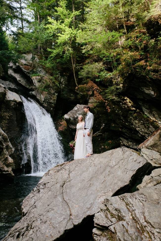 Styled Vermont Waterfall Elopement 13