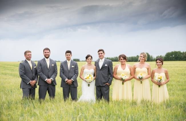 Yellow and Grey Prairie Wedding in Alberta, Canada 1