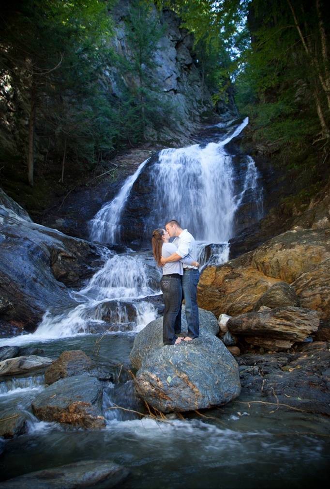 Waterfall Engagement by Landwehrle Photography