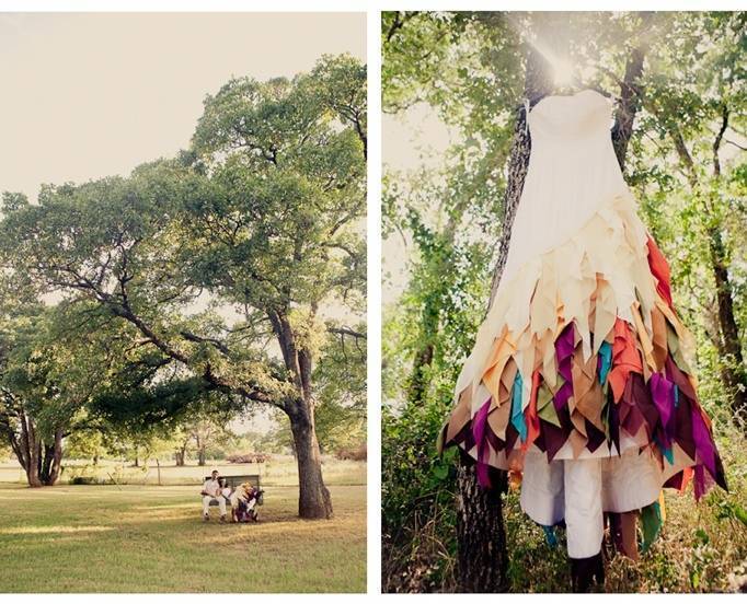 colorful wedding dress