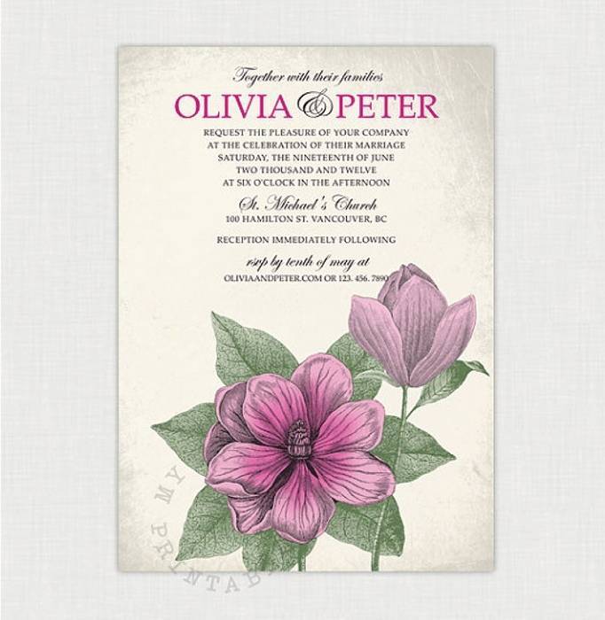 magnolia wedding invitations