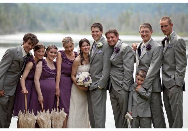 purple and grey wedding