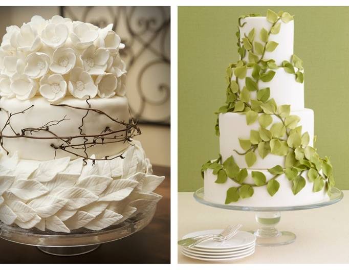 leafy wedding cake