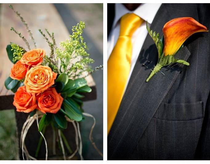 orange wedding flowers