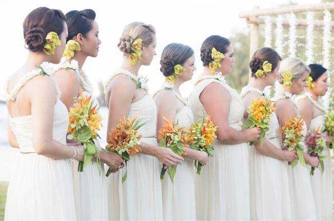 hawaiian bridesmaids