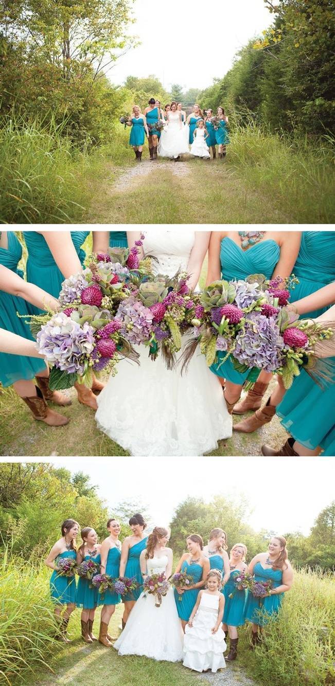 teal and purple wedding