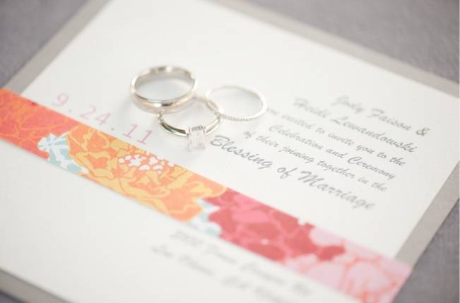 pink and orange wedding invitations