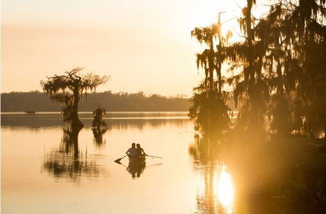Sunset Canoe Engagement by Heirloom Collective