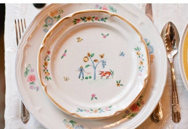 vintage country chic plates