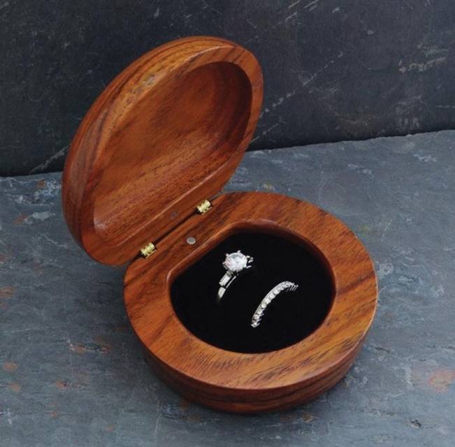 wood handmade ring box