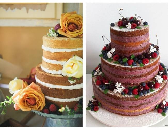 ombre unfrosted naked cake