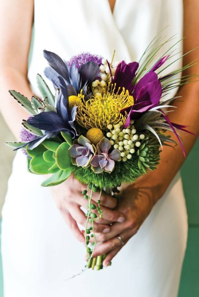 colorful feather bouquet