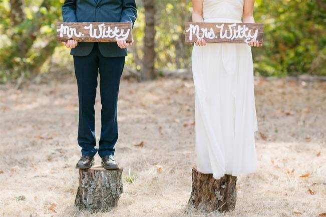 rustic wedding signs his and hers