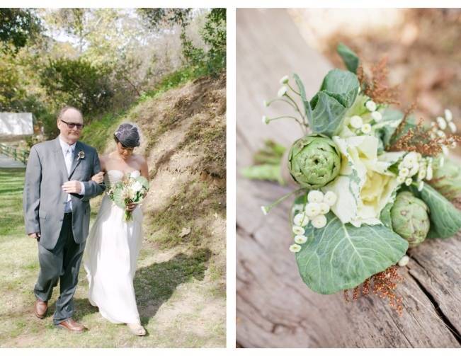 green kale wedding bouquet