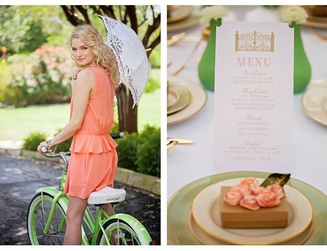 coral and mint green wedding