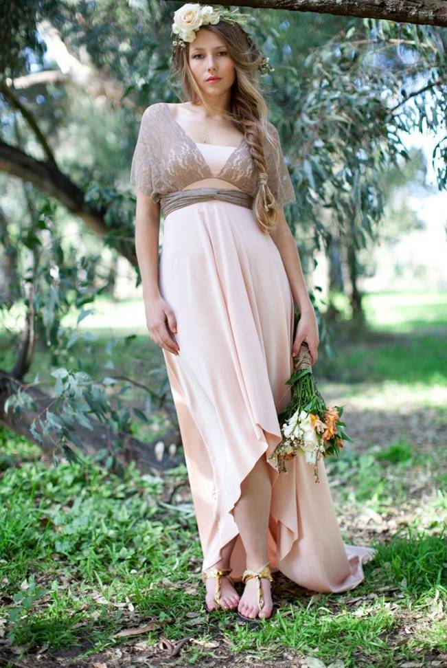 blush twist wrap bridesmaid dress coralie beatrix
