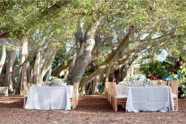 outdoor garden wedding reception area Florida