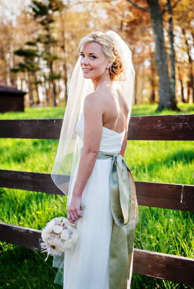 green bridal sash