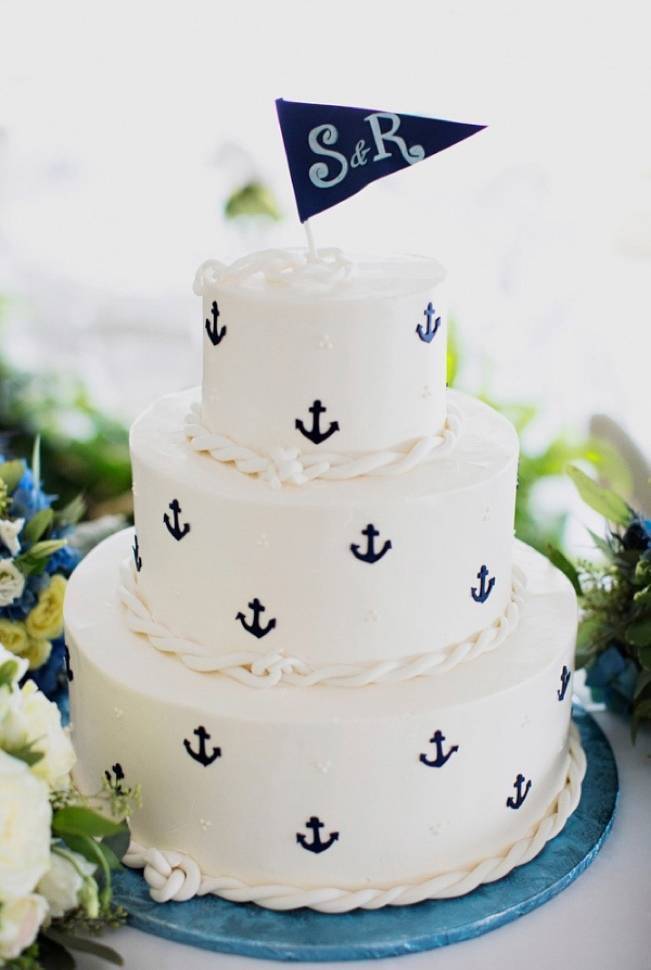 seaside wedding cake