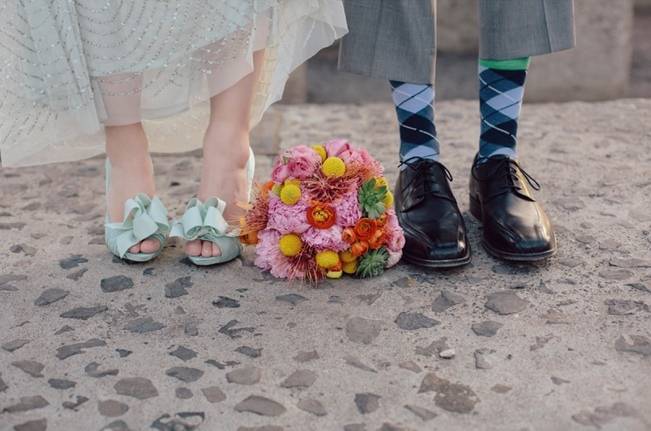 pretty blue wedding shoes