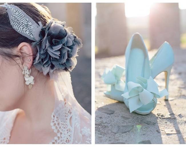 aqua wedding bow heels