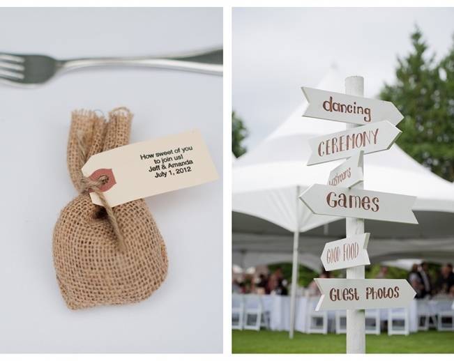 white outdoor wedding signs