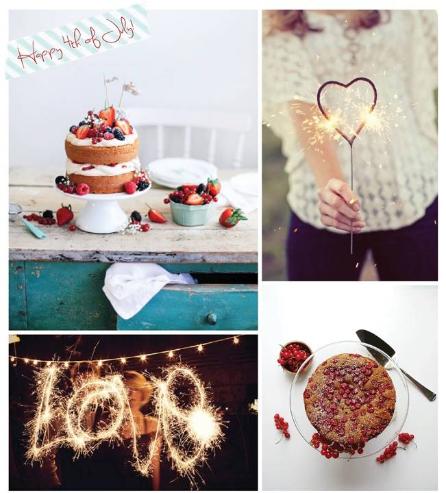 fourth of july wedding ideas, wedding sparklers, naked berry cake