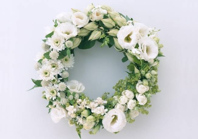 white wedding wreath