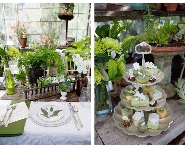 green botanical naturalist wedding