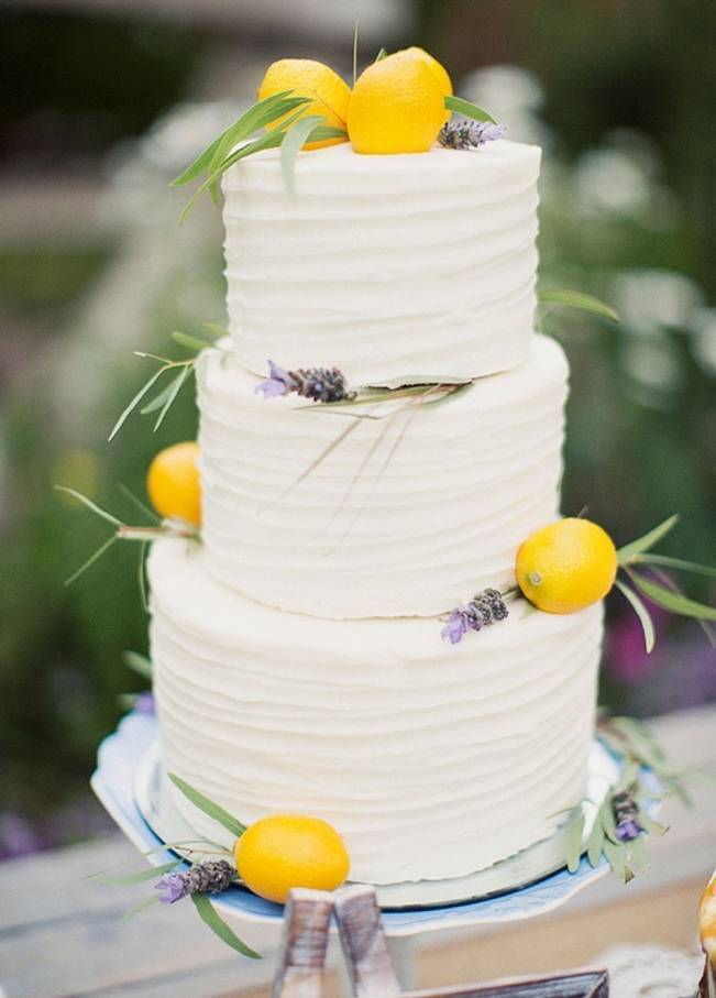 lemon and lavender wedding cake