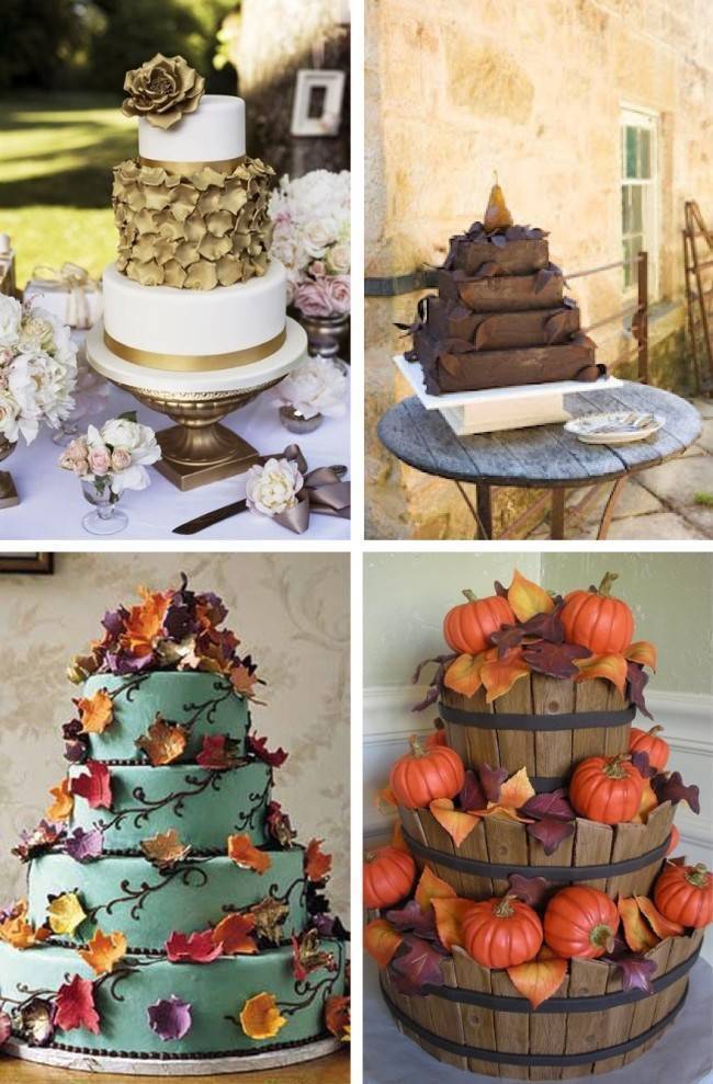 whimsical fall wedding cakes