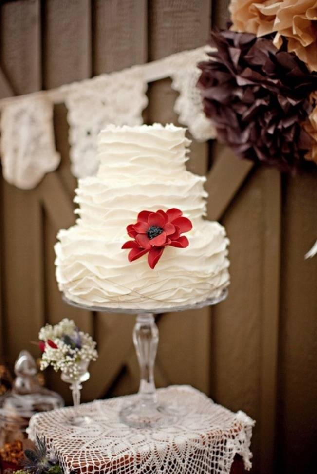 simple fall wedding cake red