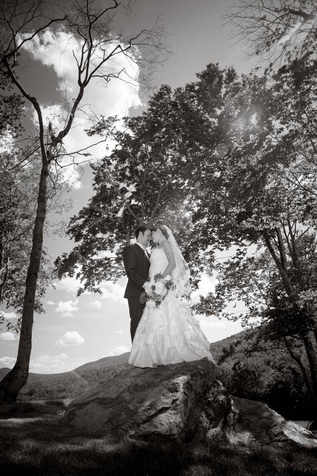 black and white outdoor wedding photography
