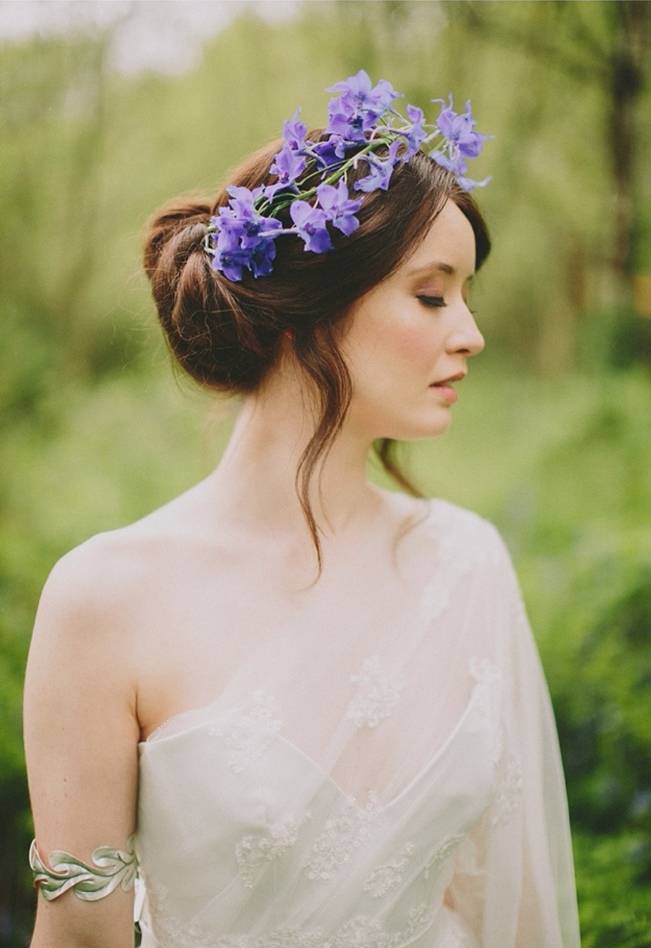 violet woodland flower crown