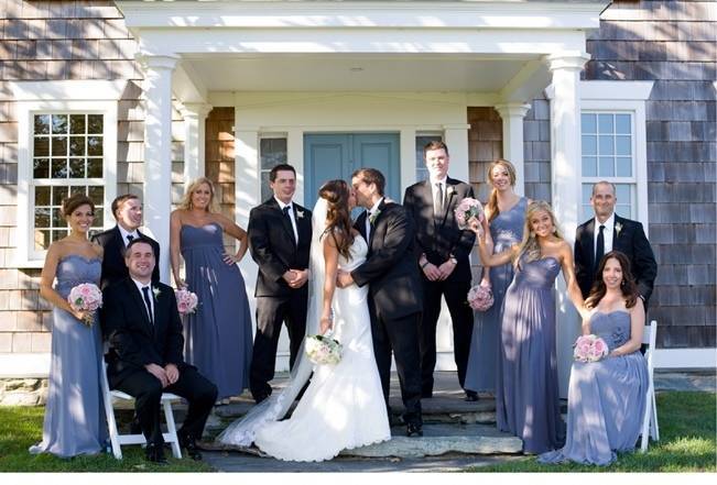 black and blue wedding party