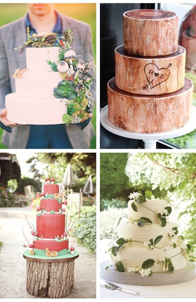 rustic woodland wedding cake ideas