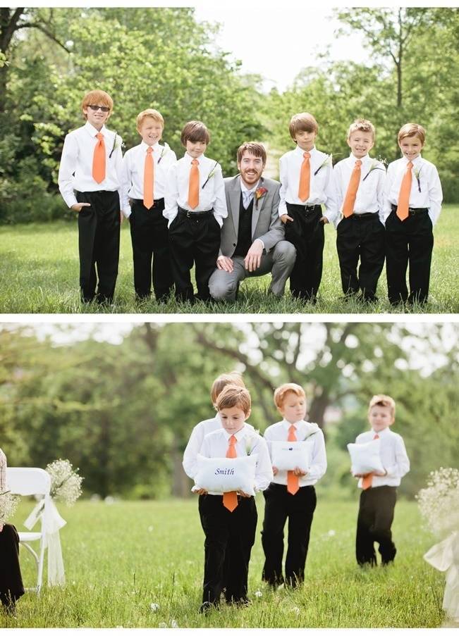 wedding party orange ties