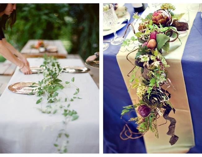 Rustic Wedding Table Garland Ideas 15