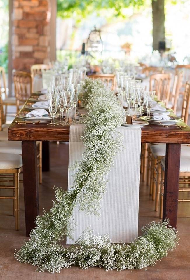 Rustic Wedding Table Garland Ideas 17