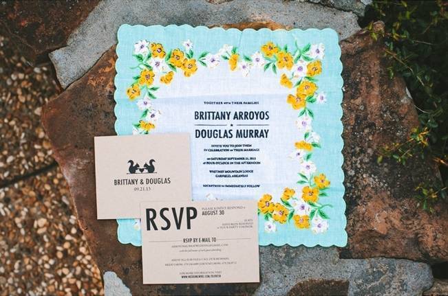 handkercheif wedding invitations