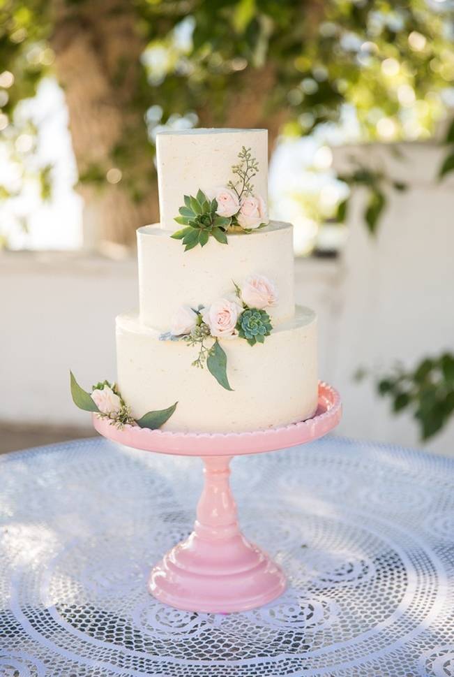 pink and green succulent cake